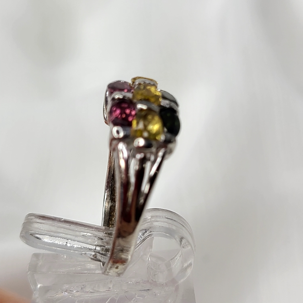Tourmaline Multi Color Gemstone Ring - Picture 2 of 12